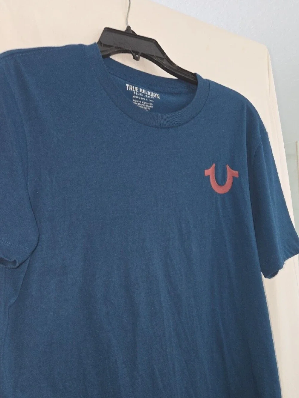 True Religion Dark Teal Short‑Sleeve Tee with Horseshoe Logo